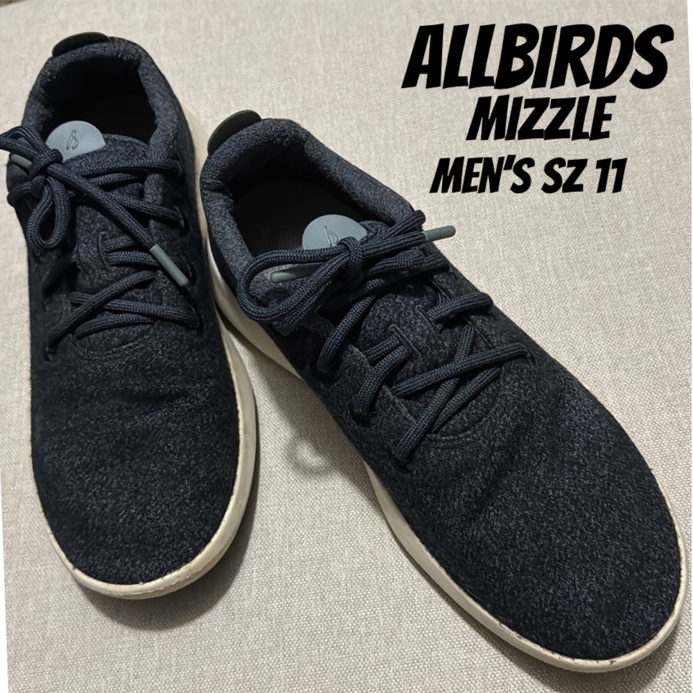 Men’s allbirds Wool Runners Mizzle-Sz 11-Navy-White Soles